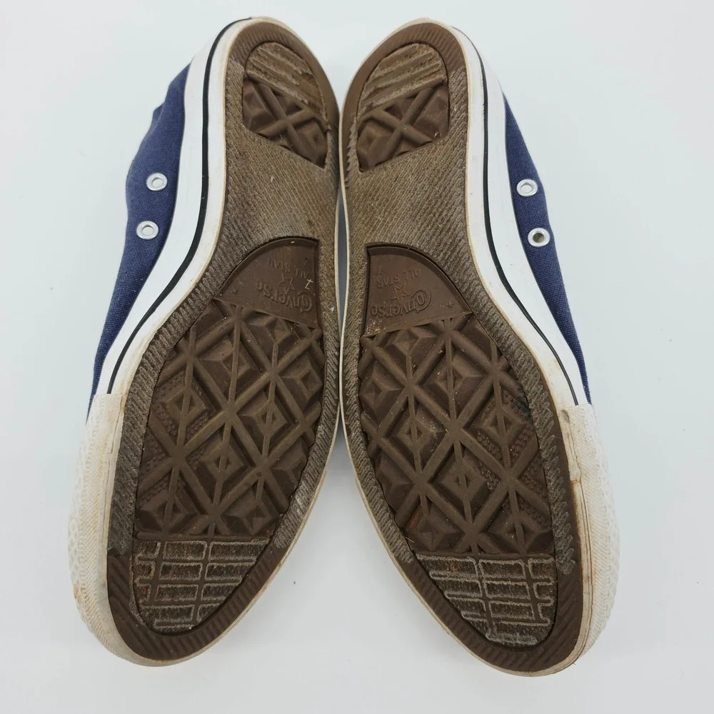 Converse Chuck Taylor All Star Slip On Sneakers Size 7 Navy Blue Striped Casual - Picture 7 of 9